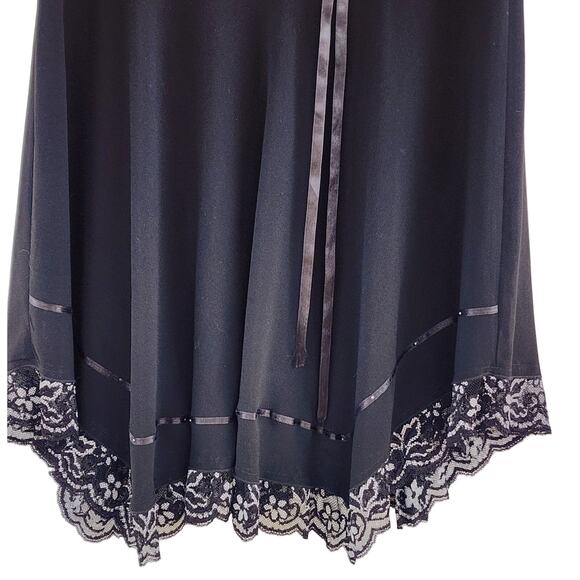 Black Lace Trim Sheer Skirt | Dark Romantic Witchy Goth Fairy Whimsy - Picture 7 of 11